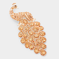 Crystal Peacock Pin Brooch