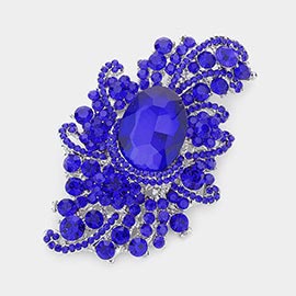 Crystal Oval Accented Bouquet Pin Brooch