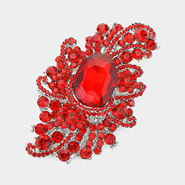 Crystal Oval Accented Bouquet Pin Brooch