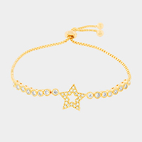 Cubic Zirconia Star Cinch Evening Bracelet