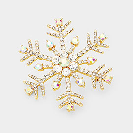 Crystal Pave Snowflake Pin Brooch / Pendant