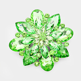 Crystal Flower Pin Brooch