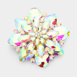 Crystal Flower Pin Brooch