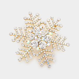 Crystal Pave Snowflake Pin Brooch / Pendant