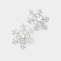 Crystal Pave Snowflake Earrings