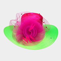 Mesh Floral Center Braid Hat