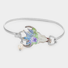 Watercolor Floral Steer Hook Bracelet