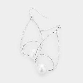Pearl Teardrop Hoop Earrings