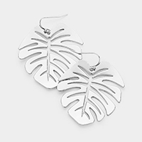 Tropical Leaf Metal Filigree Earrings