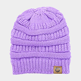 Solid Knitted Hashtag Beanie Hat