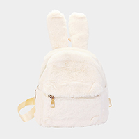 Bunny Ear Fluffy Faux Fur Mini Backpack 