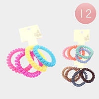 12 Sets Of 4 - Assorted Spiral Hair Tie Twisters