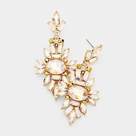 Marquise Crystal Cluster Evening Earrings