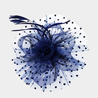 Floral Beads Feather Net Fascinator / Headband
