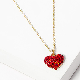 Crystal Pave Heart Pendant Necklace