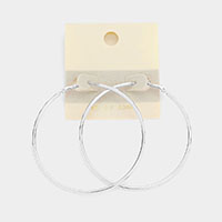 14k White Gold Filled Metal Hoop Pin Catch Earrings