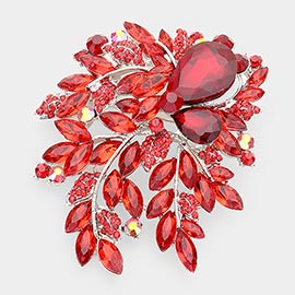 Floral Crystal Rhinestone Bouquet Brooch / Pendant