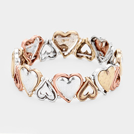 Heart Metal Stretch Bracelet