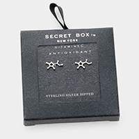 Secret Box _ Sterling Silver Dipped Vitamin C Hormone Molecule Earrings