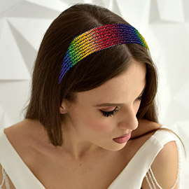 Rainbow Colorful Bling Stretch Headband