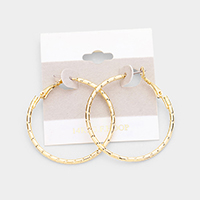 14K Gold Filled Textured Hoop Earrings