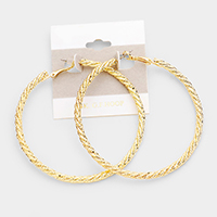 14k Gold Filled Twisted Textured Hoop Earrings
