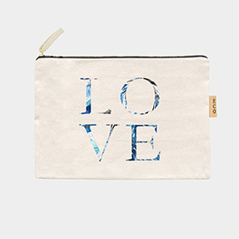 Love Message Cotton Canvas Eco Pouch Bag