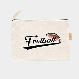 Football Message Cotton Canvas Eco Pouch Bag