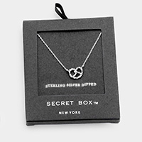 Secret Box _ Sterling Silver Dipped Pretzel Pendant Necklace