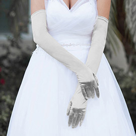 Dressy Satin Long Wedding Gloves