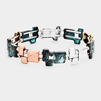 Square Metal Stretch Bracelet