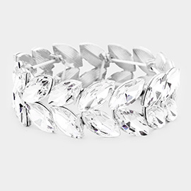 Marquise Glass Crystal Stretch Evening Bracelet
