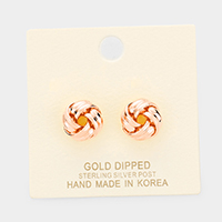 Gold Dipped Knot Stud Earrings