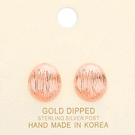 Gold Dipped Oval Stud Earrings