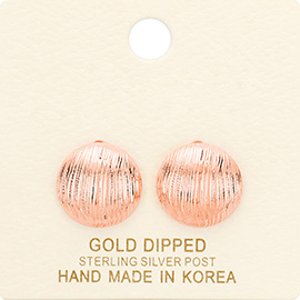 Gold Dipped Round Stud Earrings