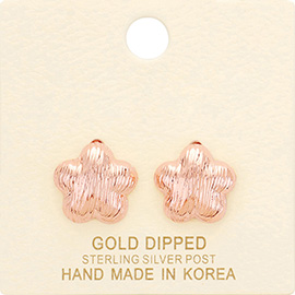 Gold Dipped Flower Stud Earrings