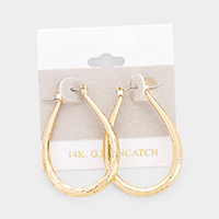 14K Gold Filled Metal Teardrop Pin Catch Earrings
