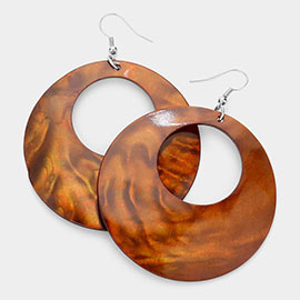 Round Shell Dangle Earrings