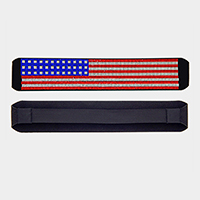 American Flag Rhinestone Pave Stretch Headband