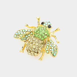 Honey Bee Crystal Rhinestone Pin Brooch