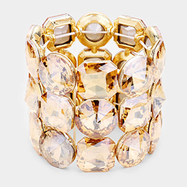 Crystal Rhinestone Round Stretch Bracelet