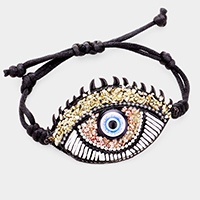 Evil Eye Detail Adjustable Bracelet