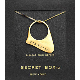 SECRET BOX_14K Gold Dipped FEARLESS Message Pendant Necklace