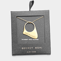 Secret Box _ 14K Gold Dipped 'Fearless' Pendant Necklace
