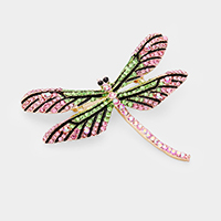 Rhinestone Embellished Dragonfly Pin Brooch