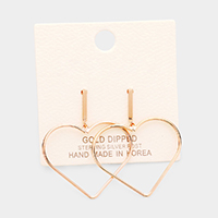 Gold Dipped Heart Metal Earrings