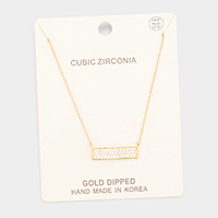 Gold Dipped Cubic Zirconia Accent Pendant Necklace