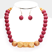 Wood Ball Beaded Multi Layered Necklace