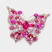 Glass Crystal Butterfly Pin Brooch