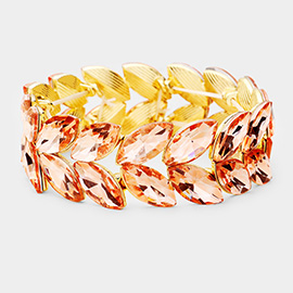 Marquise Glass Crystal Stretch Evening Bracelet